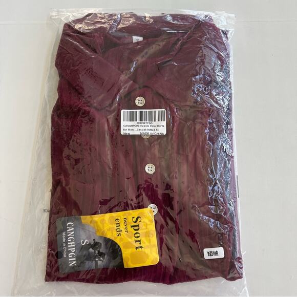 New CANGHPGIN Muscle Polo Shirt Men’s Slim Fit Short Sleeve Golf Shirts - Picture 9 of 9